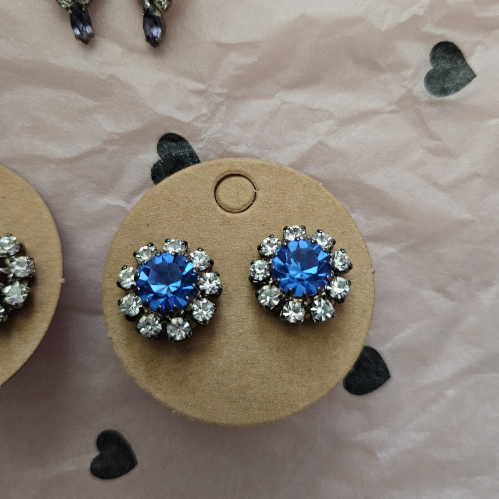 Elegant Blue Crystal Stud Earrings